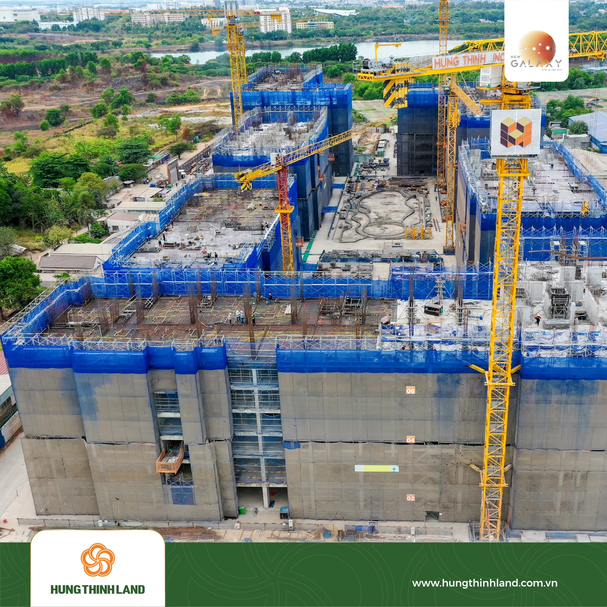 Tiến độ thi công dự án căn hộ New Galaxy Bình Dương do Gemma Land cập nhật tháng 04.2023 sàn block Funny
